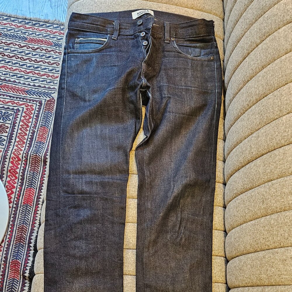 Naked and Famous seaweed salvage jeans men size 32